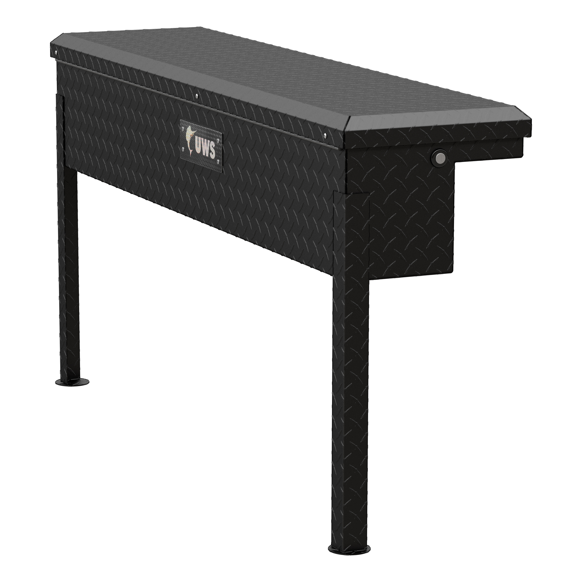 UWS, 48in. Truck Side Tool Box with Low Profile, Width 48.875 in, Material Aluminum, Color Finish Matte Black, Model# EC30203